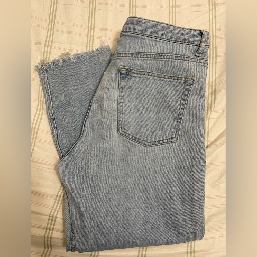Topshop Light Blue Straight Leg Jeans